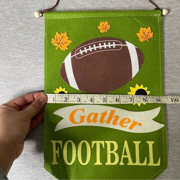 Thanksgiving 15”x9” Gather Football Velcro Fabric Wall Banner - Picture 3 of 4
